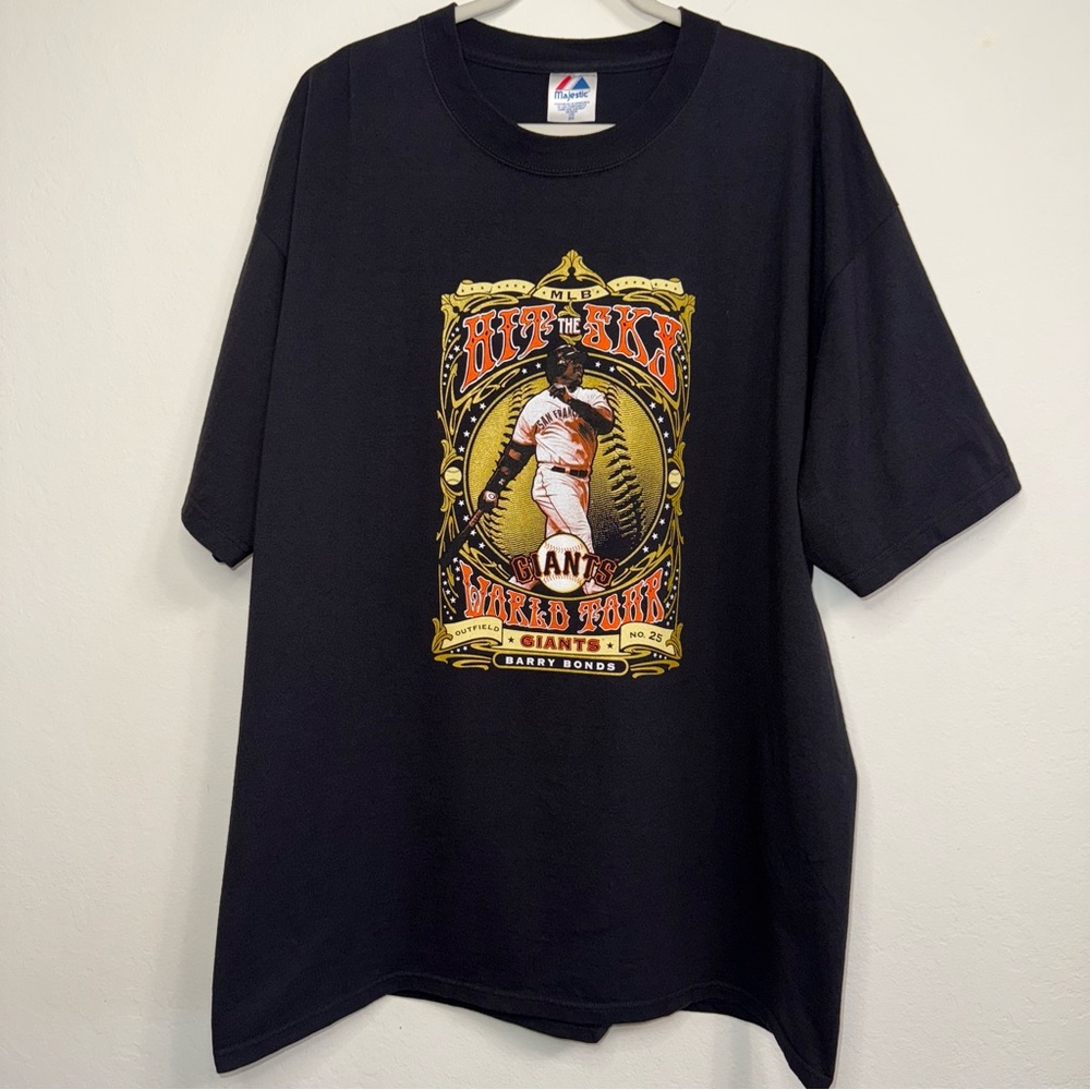 Vintage Rare 2006 Barry Bonds 2XL Shirt  Hit The Sky World Tour Giants  MLB Y2K